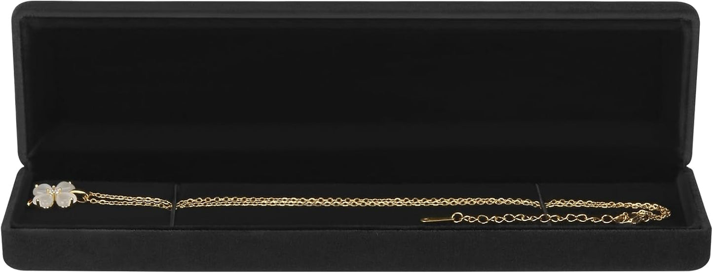 2 Pzas Collar Metal Terciopelo Negro Soporte Cadena Mujer