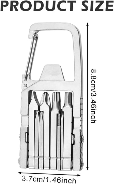Herramienta 12 en 1 llavero plegable para acampar 3.46x1.46pulg