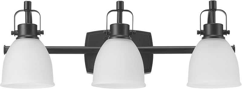 Lámpara tocador LED 3 luces 25W negro mate 1780lm