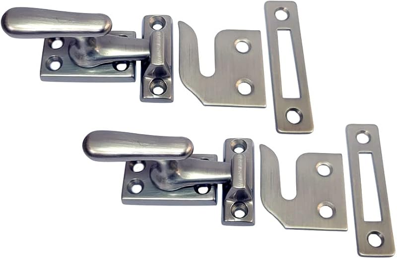 Cerradura ventana latón macizo níquel satinado set 2