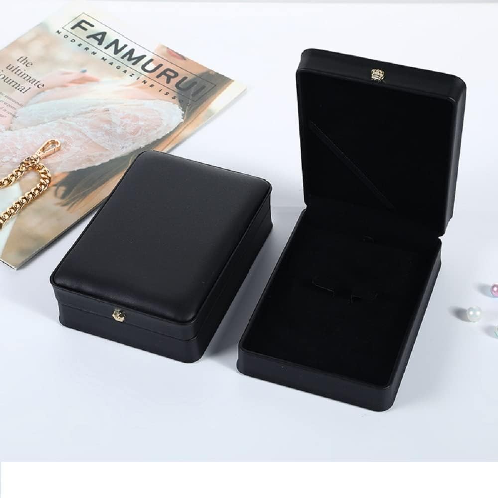 Conjunto joyas boda caja cuero collar pendiente anillo