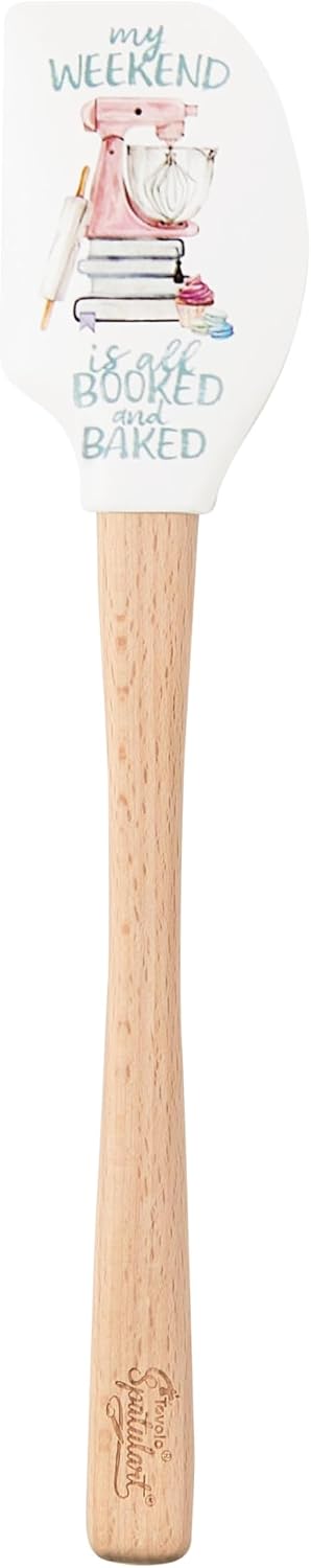Espátula silicona mango madera sin BPA para hornear