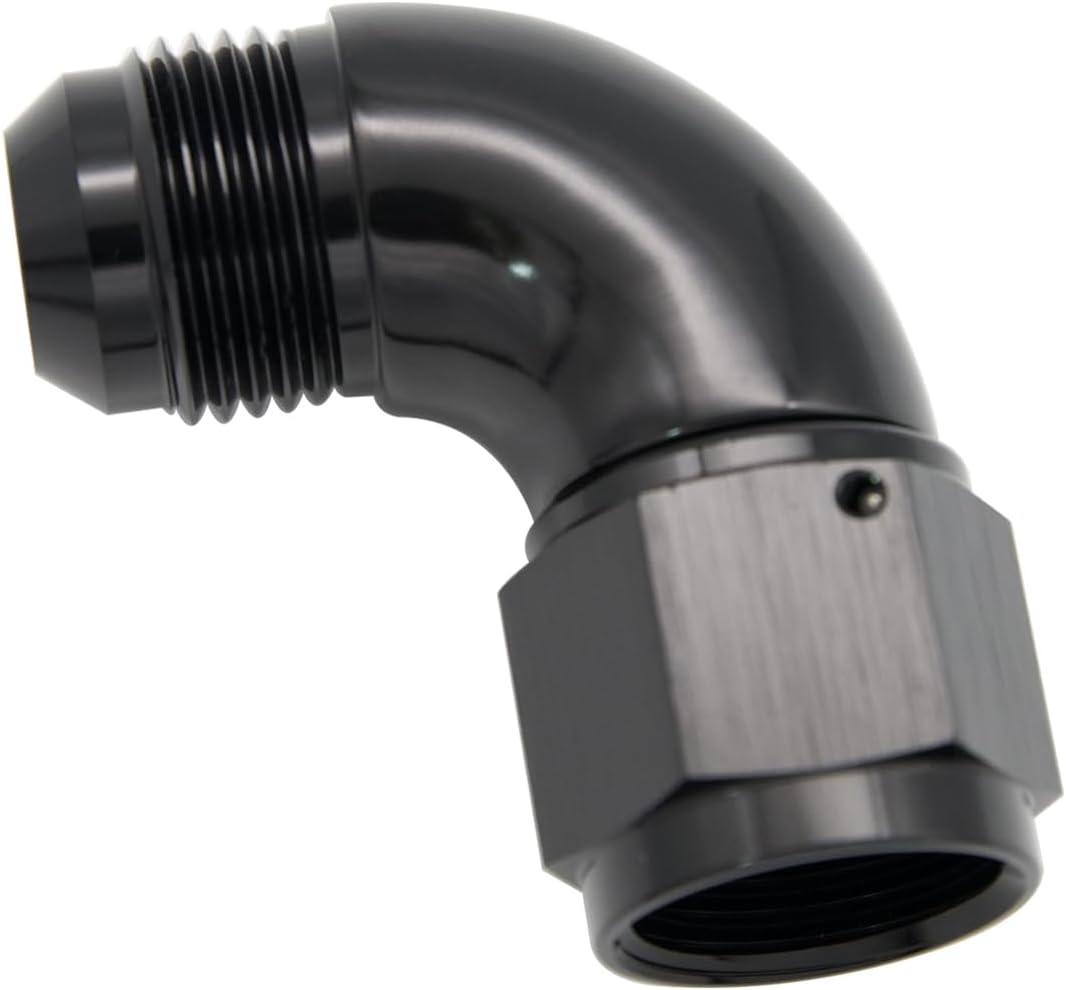 Adaptador codo aluminio negro 90 grados flujo completo