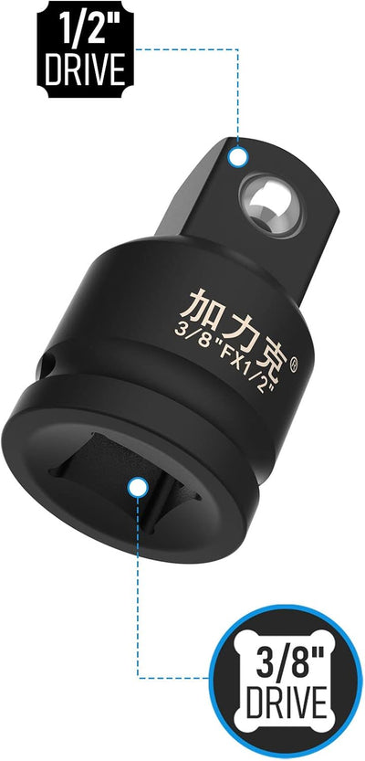 Adaptador enchufe impacto 3/8" a 1/2" llave trinquete