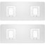 Organiz. ducha ganchos adhesivos transparentes 4pcs