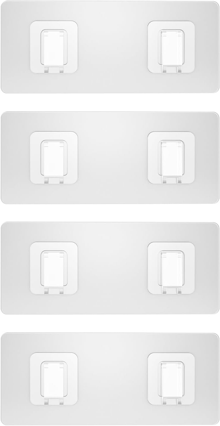 Organiz. ducha ganchos adhesivos transparentes 4pcs