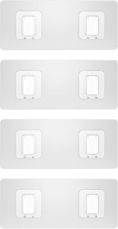 Organiz. ducha ganchos adhesivos transparentes 4pcs