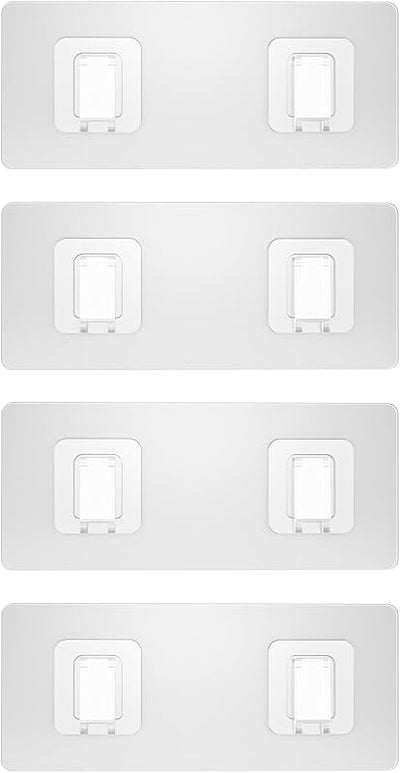Organiz. ducha ganchos adhesivos transparentes 4pcs