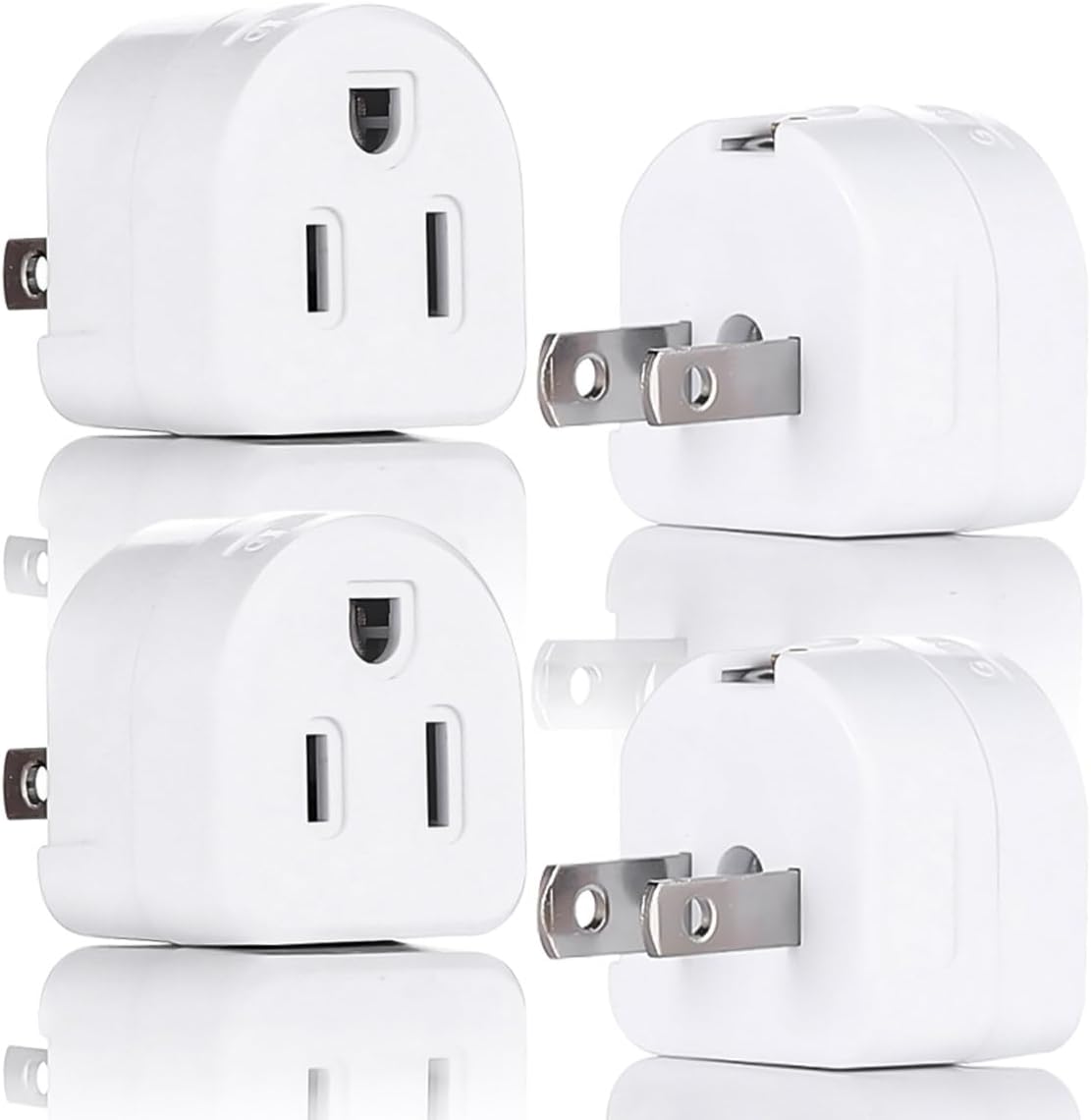 Adaptador 2 a 3 clavijas tipo A paquete 4