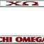 Marco matrícula cromado Chi Omega