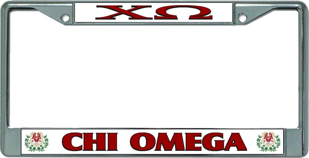 Marco matrícula cromado Chi Omega