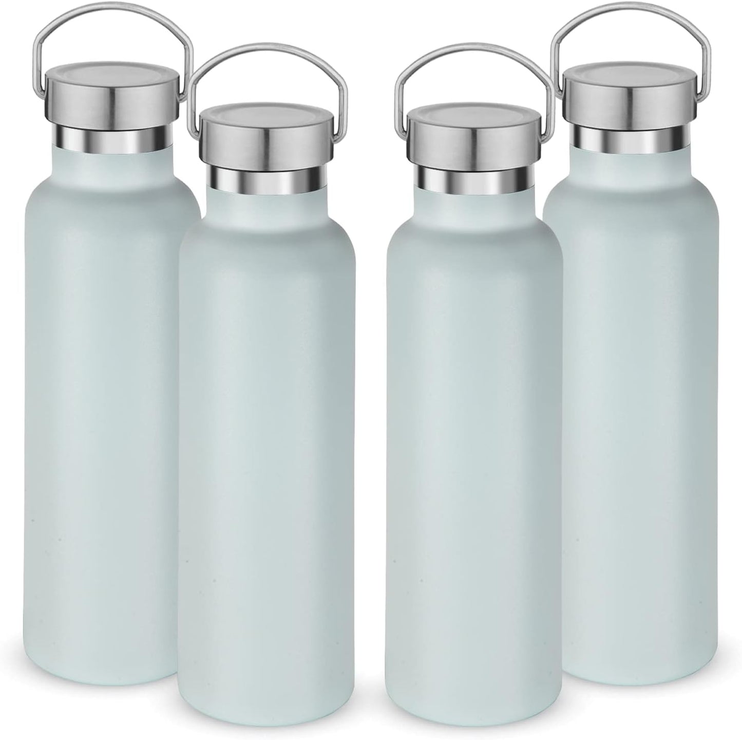 4 Pzas Botella Agua Aislada Acero Inox Doble Pared
