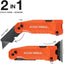 Cuchillo 2en1 con raspador 3 cuchillas acero carbono