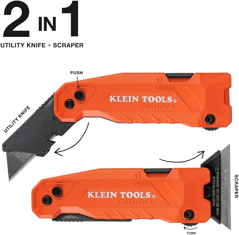 Cuchillo 2en1 con raspador 3 cuchillas acero carbono