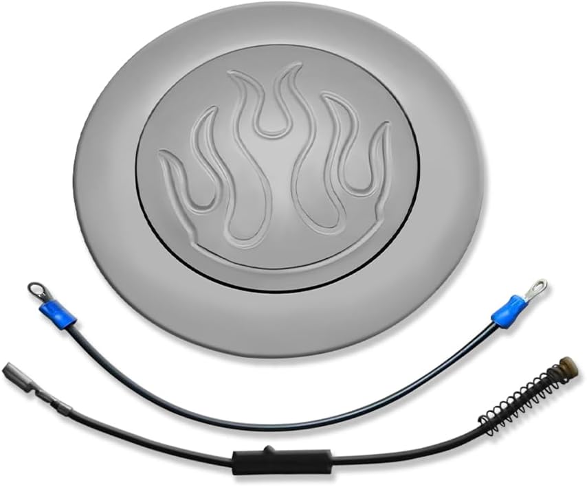 Botón flameado aluminio cuerno cromo volante GM 9"