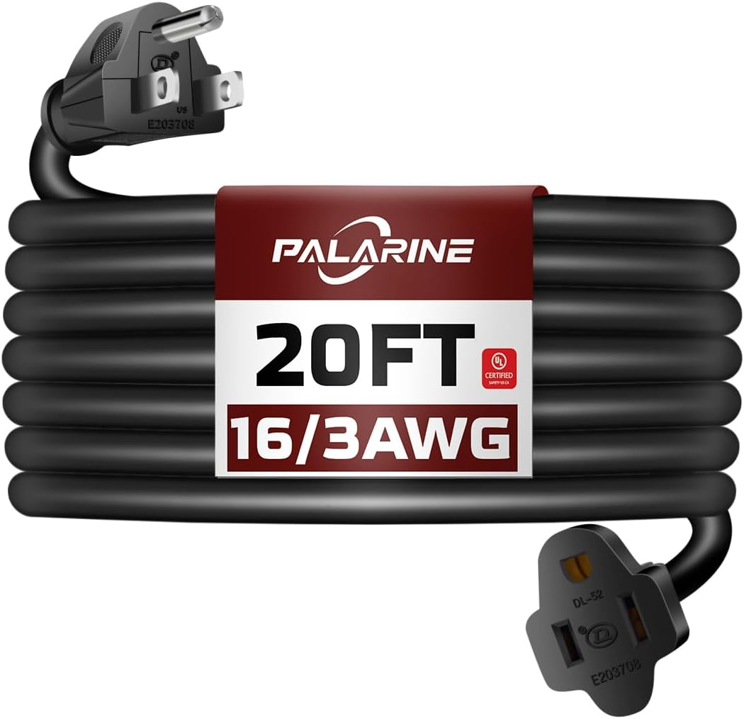 Extensión cable 20ft exterior negro resistente agua