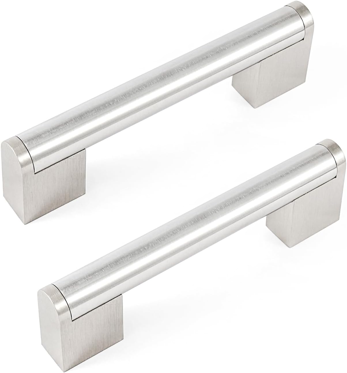 10 Tiradores Barra Cajón Níquel Cepillado 3.78pulg Acero Inox