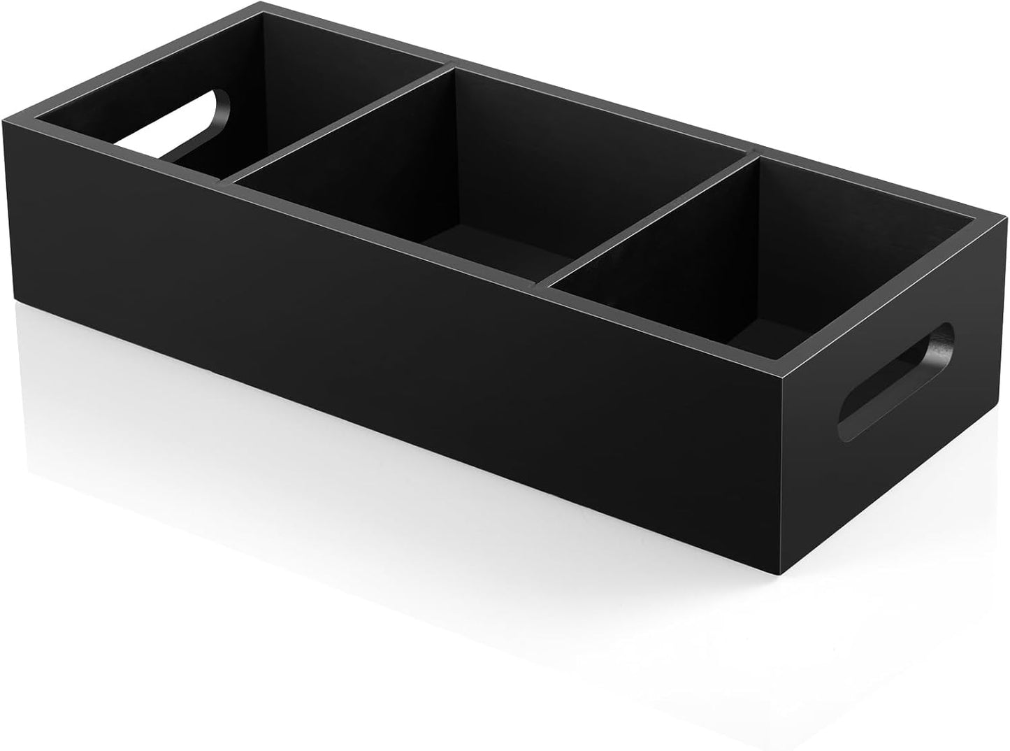 Cesta baño 14" con divisores madera 3 compartimentos asa
