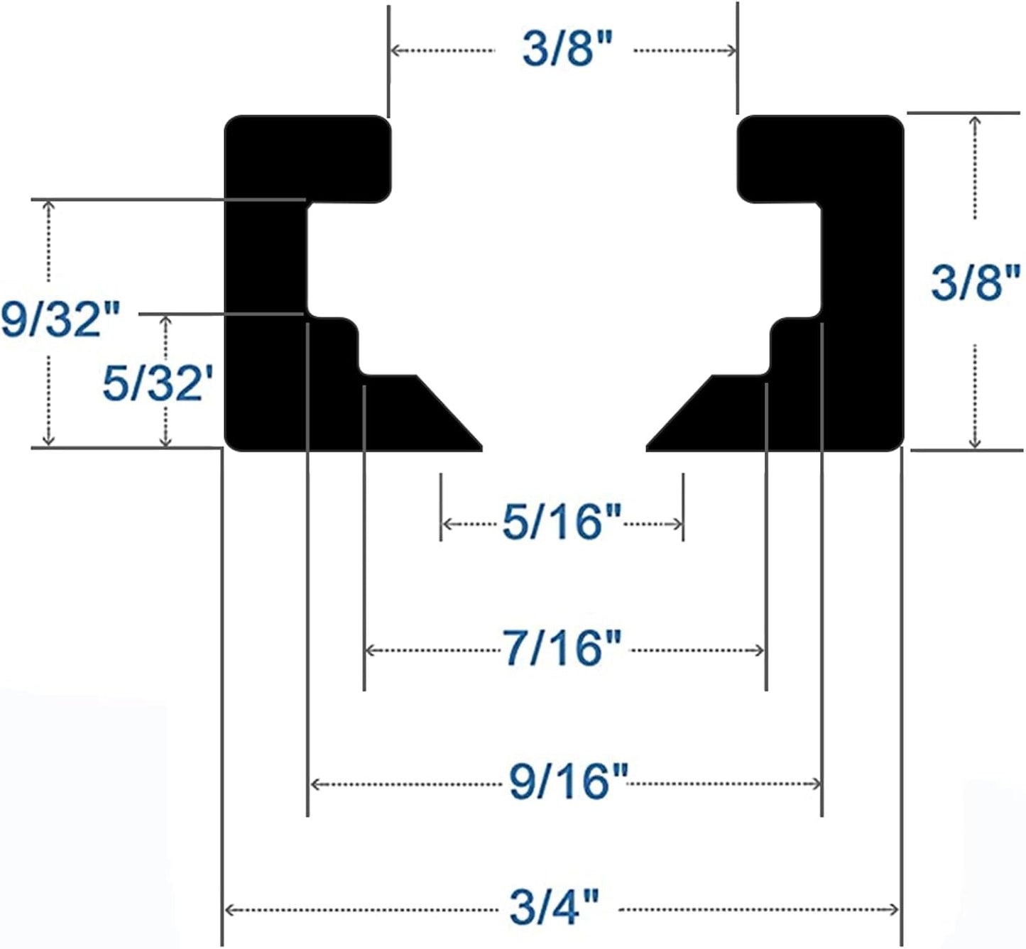 4 Pistas en T 36pulg Aluminio Carpintería Universal