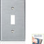 Placa pared interruptor palanca 1 banda acero inox set 2