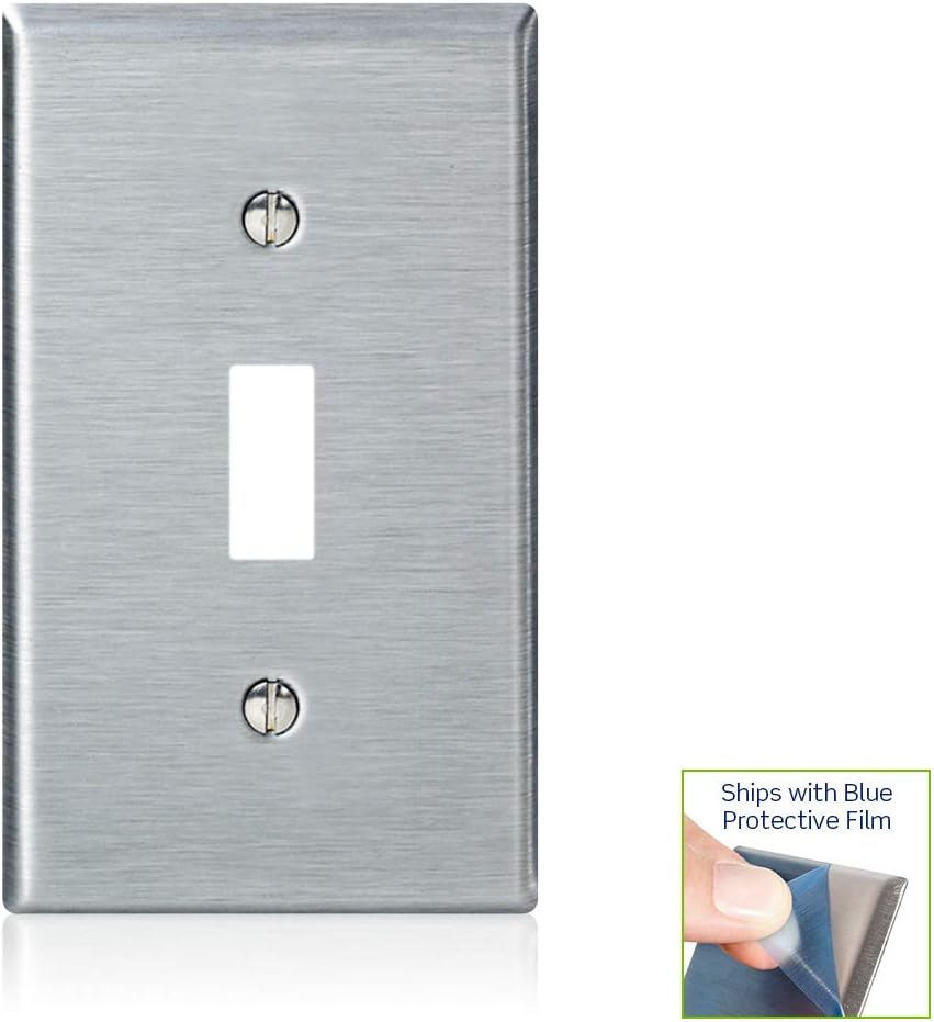 Placa pared interruptor palanca 1 banda acero inox set 2