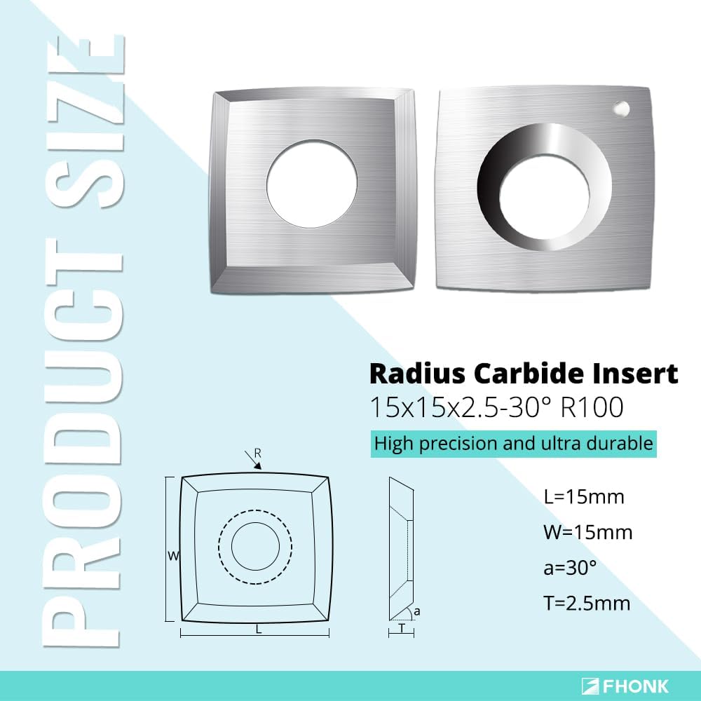 Cortador cuadrado carburo 0.591pulg para torneado madera