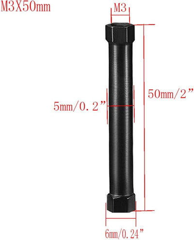 Columna espaciadora hexagonal aluminio M3 para dron