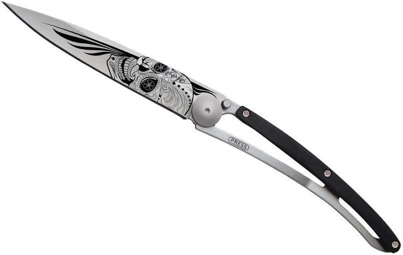 Cuchillo bolsillo plegable 3.7pulg acero inox mango ébano