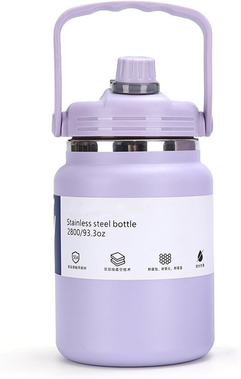 Botella agua aislada 93oz morado 304 SS térmica