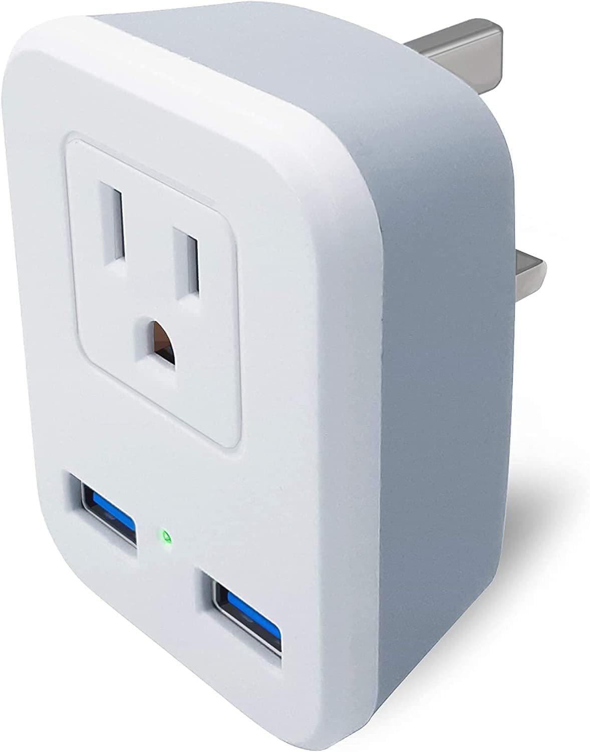Adaptador enchufe tipo G EE.UU. a Reino Unido 2 puertos USB