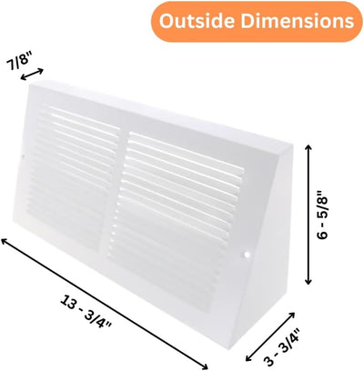 Cubierta ventilación registro 12x6pulg acero resistente