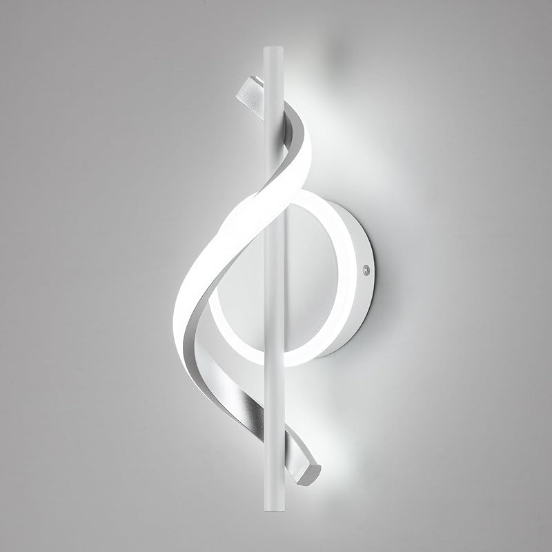 Aplique LED pared 12W luz espiral 6000K blanco frío