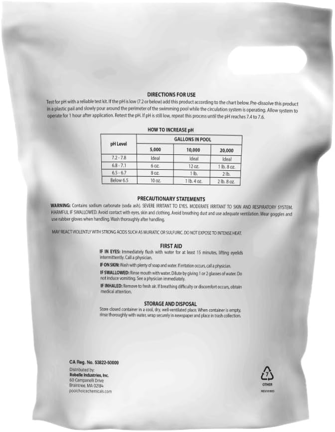 Aumento pH piscina 5lb 100% carbonato sodio