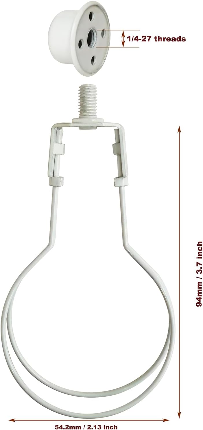 Adaptador pantalla lámpara con clip paquete 2 blancas