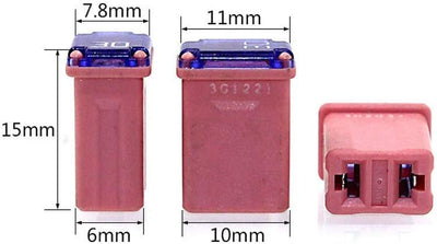 10 Fusibles Micro 30A Automotriz Tipo Mcase FMM Bajo Perfil