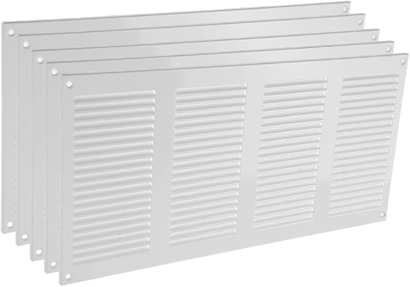 Cubierta ventilación HVAC 16x8" metal malla blanca set 5