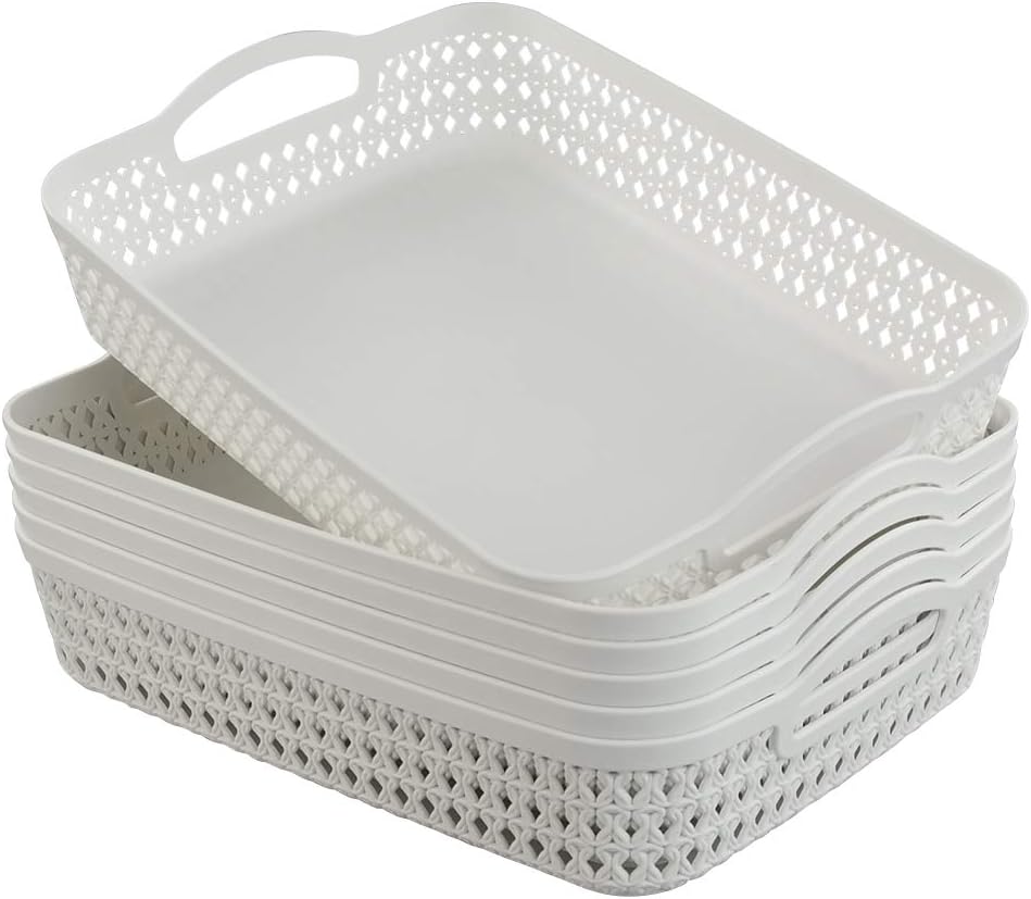 Bandeja plástico blanco set 6 grande