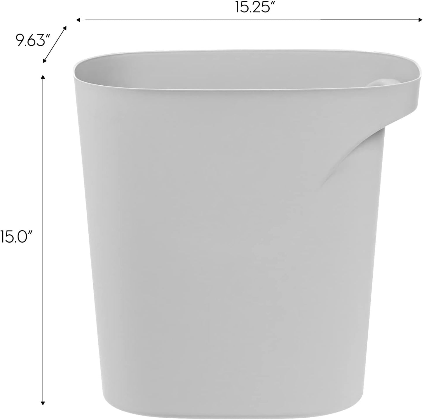 Cubo basura 6gal gris asa pack 2 baño oficina