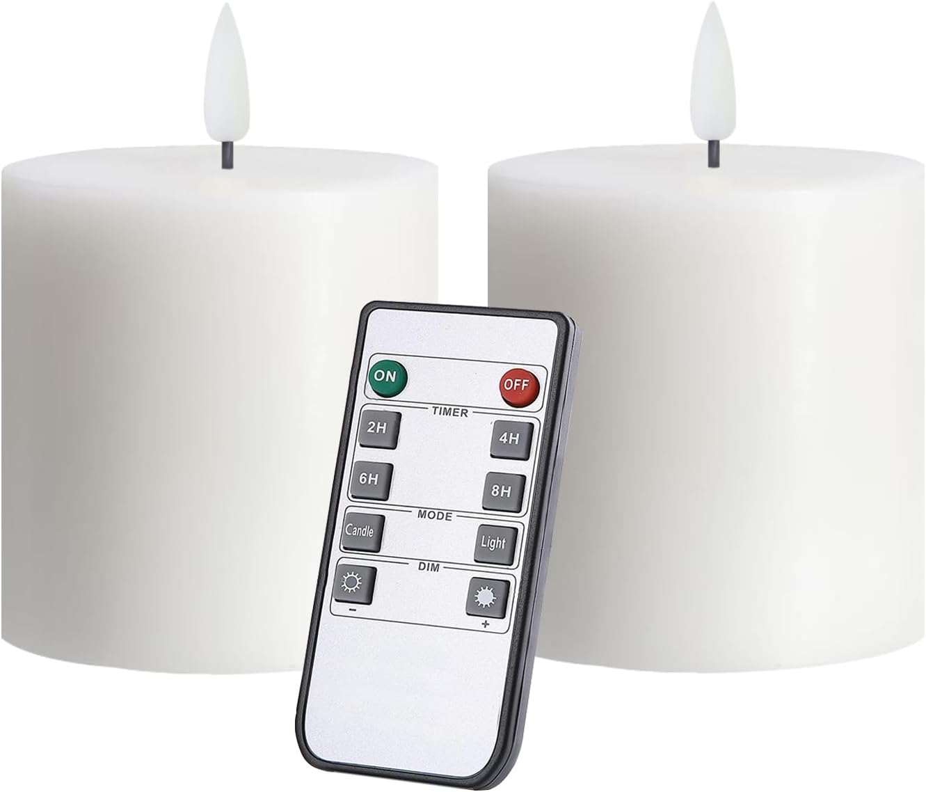 2 Velas LED sin llama 3x3" parpadeantes cera real