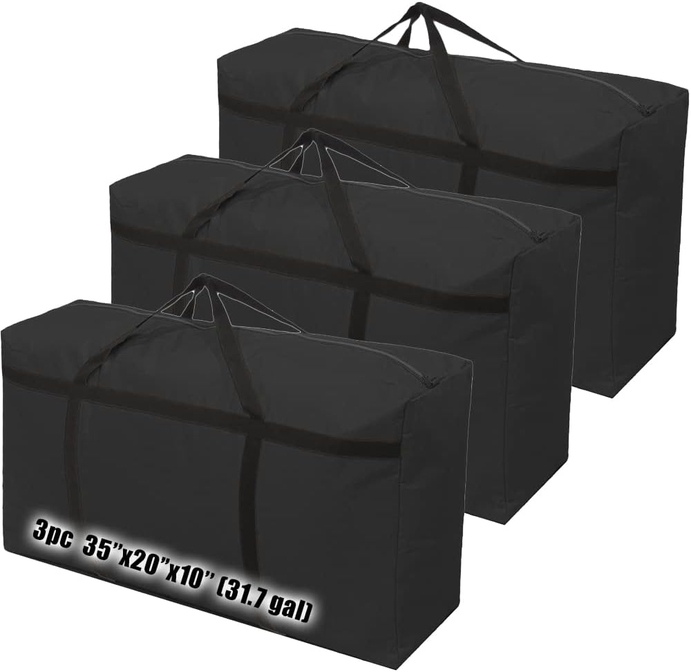 3 bolsas almacenamiento grandes 31.7gal asa fuerte viaje