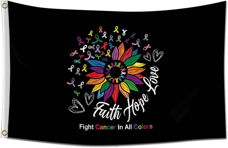 Bandera lucha contra cáncer 3x5ft color vivo