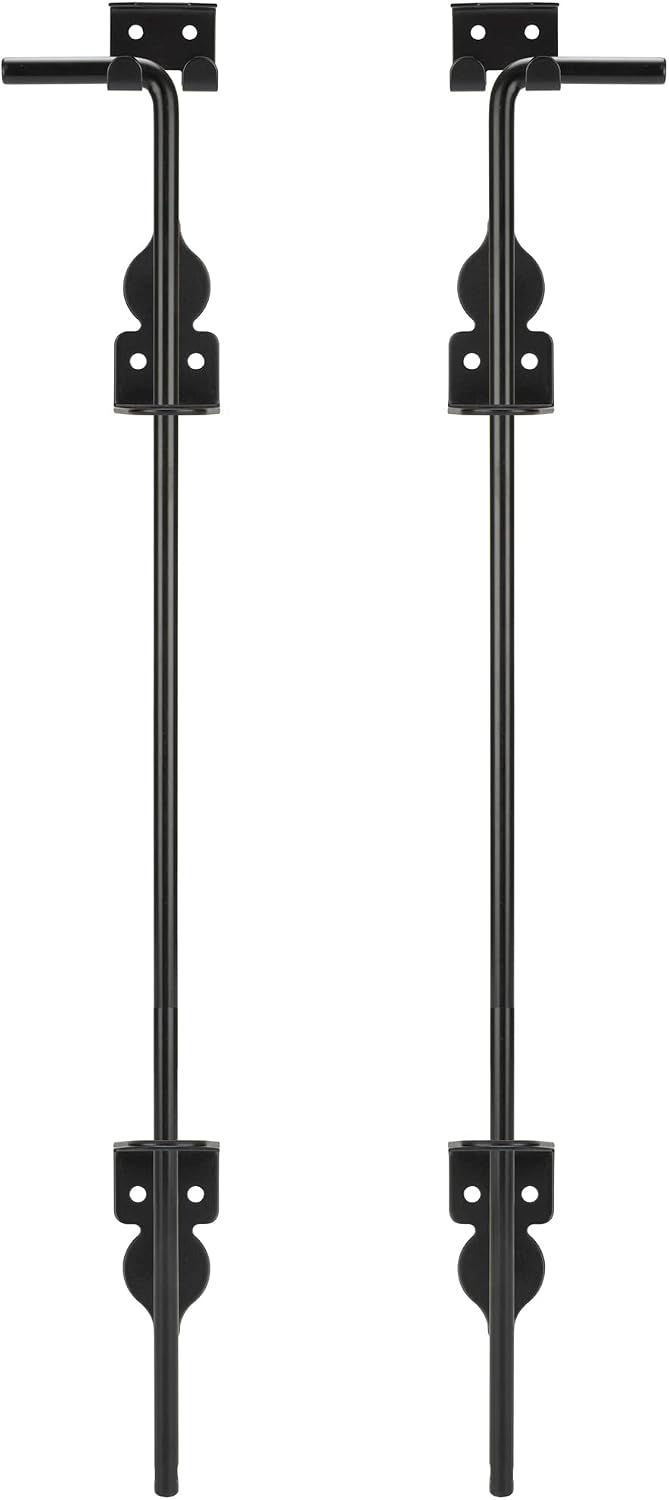 Perno bastón 24pulg cerrojo tierra puerta madera metal negro