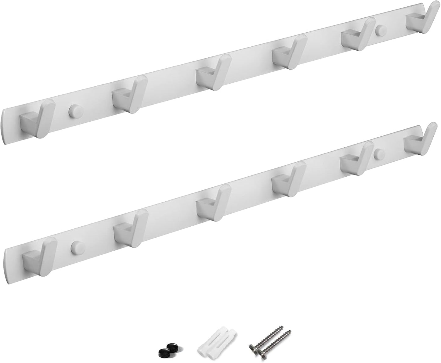 Ganchos blancos para abrigos estante 21.25" pared