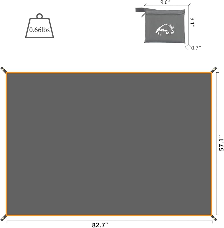 Lona portátil para camping senderismo 57x83pulg con bolsa