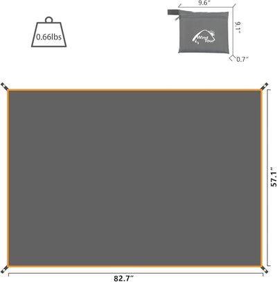 Lona portátil para camping senderismo 57x83pulg con bolsa