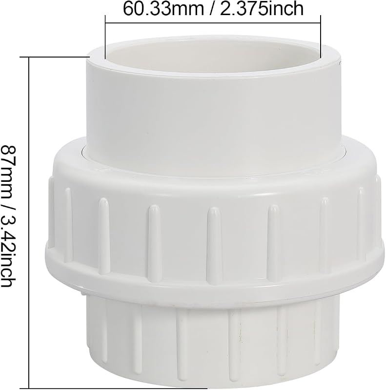 Adaptador PVC 2" junta EPDM set 6 blanco