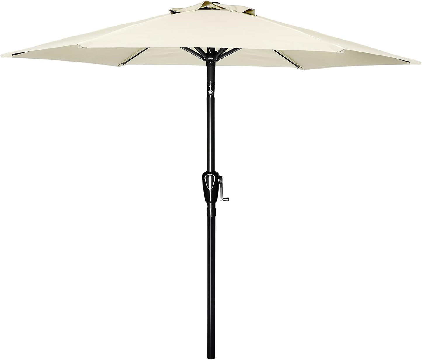 Sombrilla patio 7.5ft con manivela 6 varillas resistentes