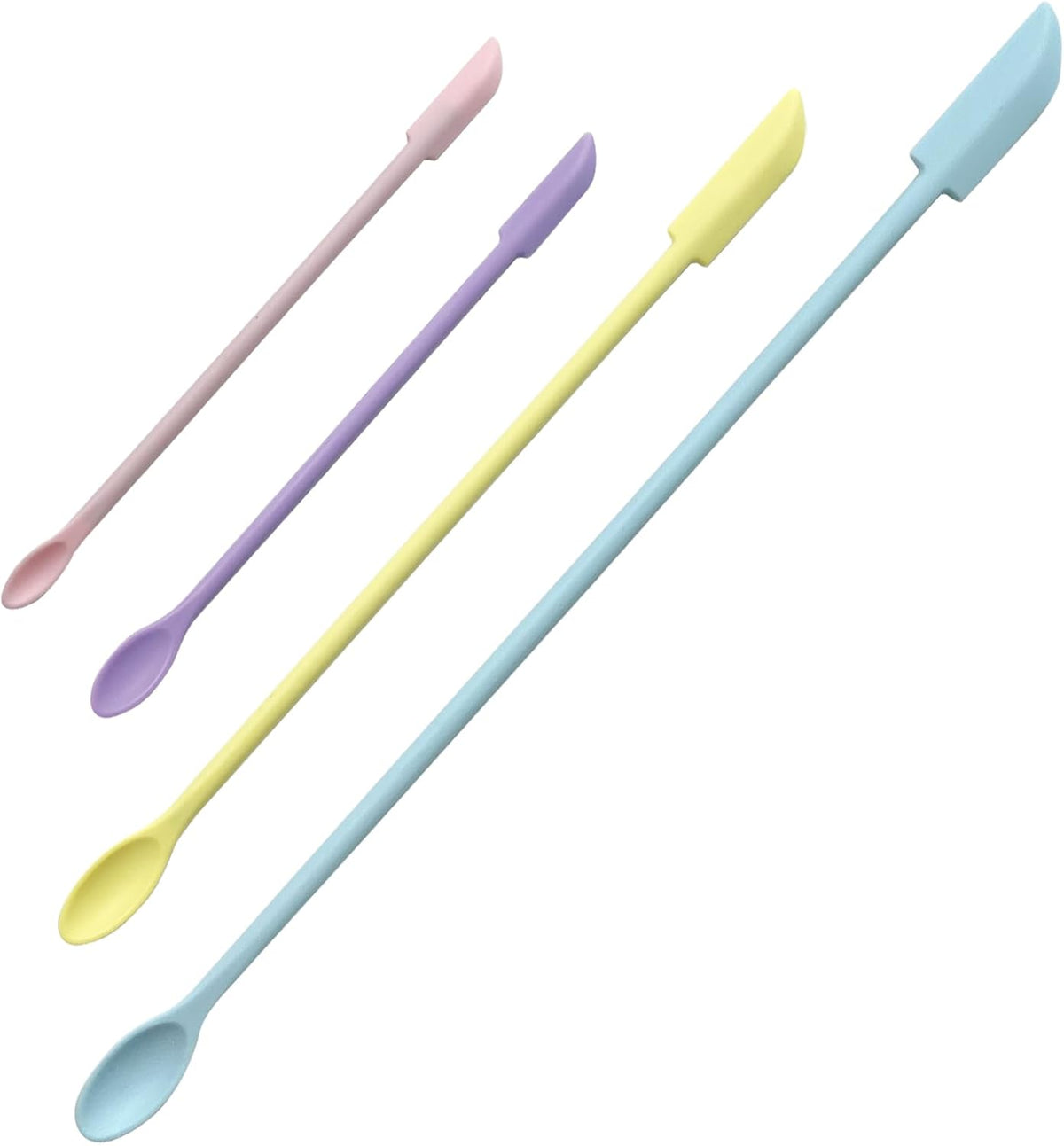 Set 4 Espátulas Belleza Mini Silicona para Maquillaje y Cocina