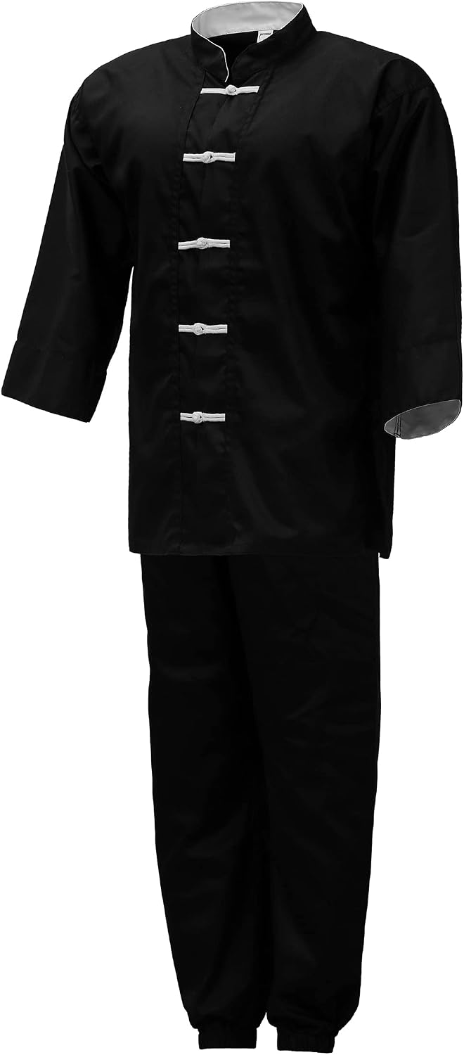 Uniforme Kung Fu Negro con Rana Blanca Niños Adultos Unisex