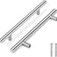 25 Manijas Plateadas Cajones 10" Barra T Acero Inox